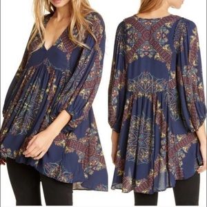 Free People Girl Talk Printed Tunic